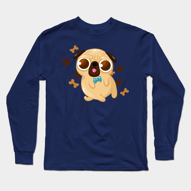 What the pug? Long Sleeve T-Shirt by Khatii